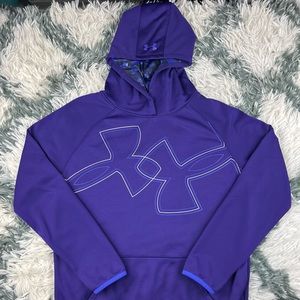 Under Armour Children's Unisex Loose Coldgear Hoodie Purple Size YXL